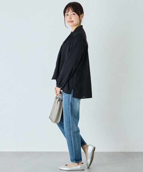 INCEDE(インシード)の「3WAYスカーフリング付き ギャザーブラウス(シャツ/ブラウス・レディース・ライトピンク/ブラック/ライトグリーン/ホワイト・M/L/LL)」の7枚目の写真