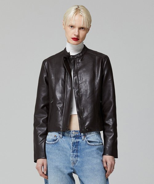 LADY VOLUME(レディーボリューム)の「9073 VEGAN LETHER JUMPER_BURGANDY(ライダースジャケット・レディース・その他・LARGE/MEDIUM)」の1枚目の写真