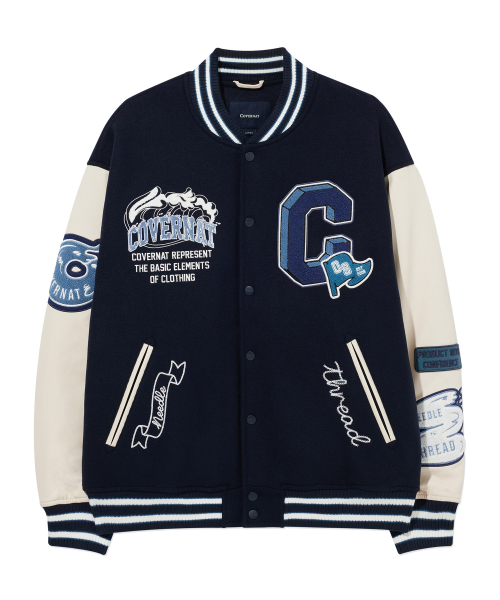 COVERNAT(カバーナット)の「マルチグラフィックウールバスティダークネイビー(スタジャン・レディース・その他・LARGE/X-LARGE/SMALL/MEDIUM)」の2枚目の写真
