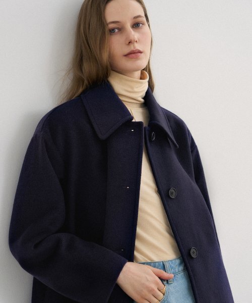 DRAWFIT WOMEN（ドローフィットウーマン）の「ソフトカシミヤオーバーサイズハーフコート [BUTTER]（チェスターコート・レディース・その他・MEDIUM/SMALL/X-SMALL）」の4枚目の写真