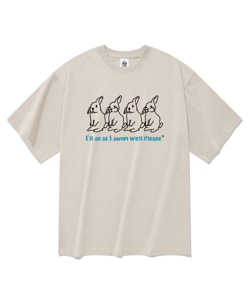 RADINEO(ラディネオ)の「ラビットフォー半袖Tシャツベージュ(Tシャツ/カットソー・メンズ・その他・SMALL/MEDIUM/LARGE/X-LARGE)」の1枚目の写真