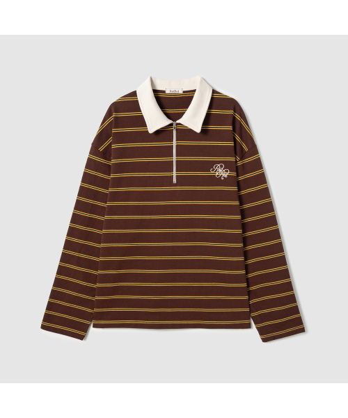 ROIROI（ロイロイ）の「ストライプポロ長袖Tシャツ - ブラウン（ポロシャツ・レディース・その他・FREE）」の6枚目の写真