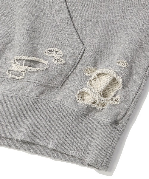 UNION（UNION TOKYO）（ユニオン）の「DISCOVERED UNION LOOPING DAMAGE HOODY（パーカー・メンズ・グレー系その他/ブラック・3/1）」の9枚目の写真
