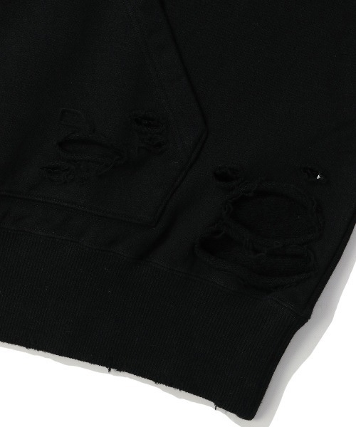 UNION（UNION TOKYO）（ユニオン）の「DISCOVERED UNION LOOPING DAMAGE HOODY（パーカー・メンズ・グレー系その他/ブラック・3/1）」の3枚目の写真