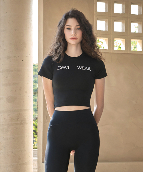 DEVIWEAR(デヴィウェア)の「ディライト コットン クロップトップ DEVI-T0085-ブラック(Tシャツ/カットソー・レディース・その他・FREE)」の1枚目の写真