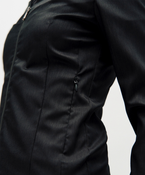 KIMZISU（キムジス）の「V-Neck Sleek Zip-Up _ BLACK（カーディガン/ボレロ・レディース・ブラック・SMALL/MEDIUM）」の4枚目の写真