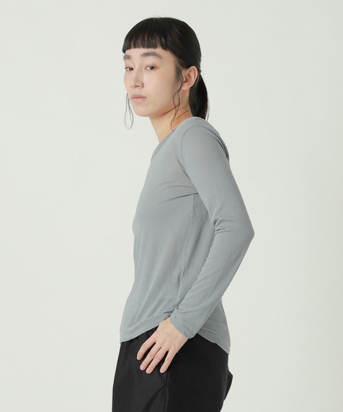 ZUCCa（ズッカ）の「SUPIMA LIGHT JERSEY / カットソー（Tシャツ/カットソー・レディース・グレー/イエロー・M size）」の3枚目の写真