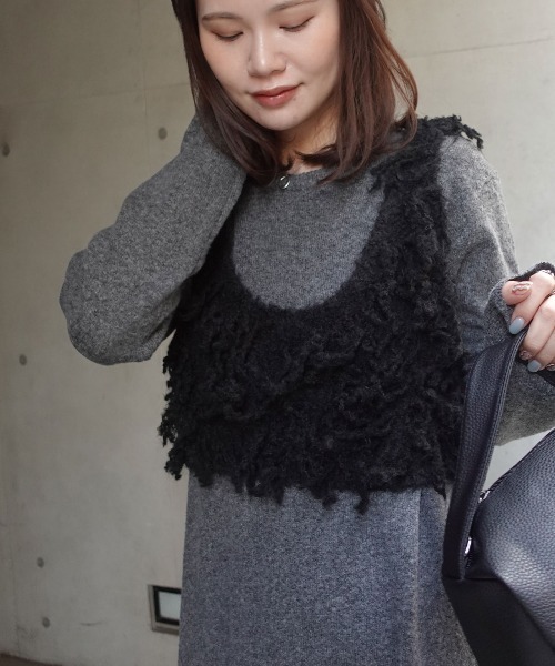CORNERS(コーナーズ)の「メランジニットビスチェ付きニットワンピース(ワンピース・レディース・グレー/ベージュ/チャコールグレー・M)」の19枚目の写真