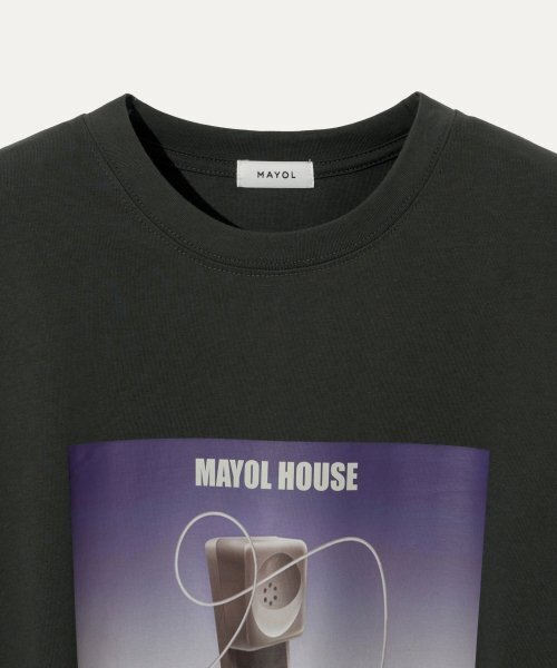 MAYOL(マイヨール)の「テレフォン グラフィック 半袖 ユニセックス Tシャツ_チャコール(Tシャツ/カットソー・メンズ・その他・LARGE/MEDIUM/X-LARGE)」の4枚目の写真