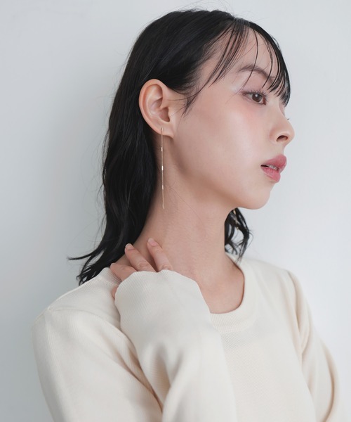 LIAN(リアン)の「ラインロングピアス(ピアス(両耳用)・レディース・ゴールド/シルバー・FREE)」の7枚目の写真
