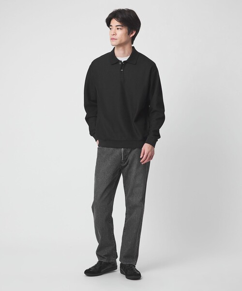 green label relaxing（グリーンレーベルリラクシング）の「クリア ラッセル 長袖 ポロシャツ（ポロシャツ・メンズ・ブラック/ブラウン/ライトピンク・S/M/L/XL）」の6枚目の写真
