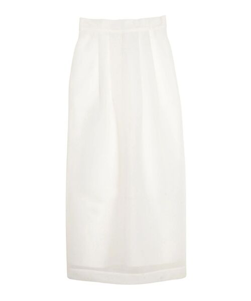 ELENDEEK(エレンディーク)の「メッシュボンディングタックスカート(スカート・レディース・オフホワイト/ブラック・01/02)」の13枚目の写真