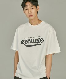 EXCURSE（エクスカース）の「ECプレミアムオーバーサイズハーフTシャツホワイトXブラック（Tシャツ/カットソー）」