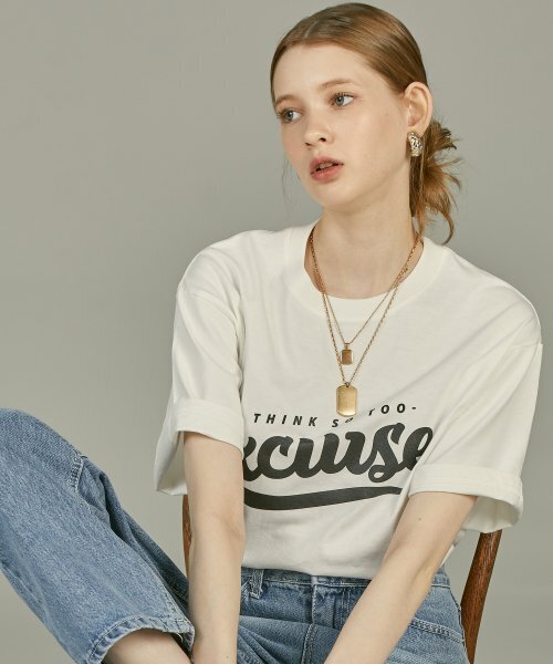 EXCURSE(エクスカース)の「ECプレミアムオーバーサイズハーフTシャツホワイトXブラック(Tシャツ/カットソー・レディース・その他・MEDIUM/LARGE/X-LARGE)」の7枚目の写真