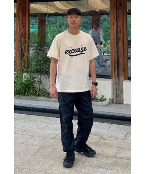 EXCURSE(エクスカース)の「ECプレミアムオーバーサイズハーフTシャツホワイトXブラック(Tシャツ/カットソー・レディース・その他・MEDIUM/LARGE/X-LARGE)」の5枚目の写真