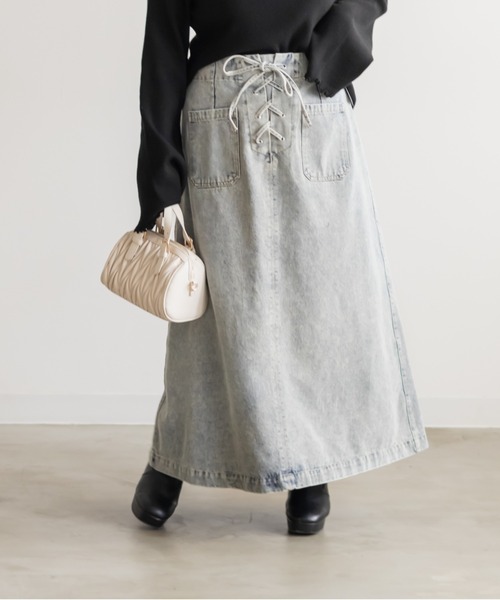 CLETTE(クレット)の「CLETTEオリジナルレースアップデニムスカート(スカート・レディース・ブルー/ブラック/サックスブルー・4L/3L/LL)」の7枚目の写真
