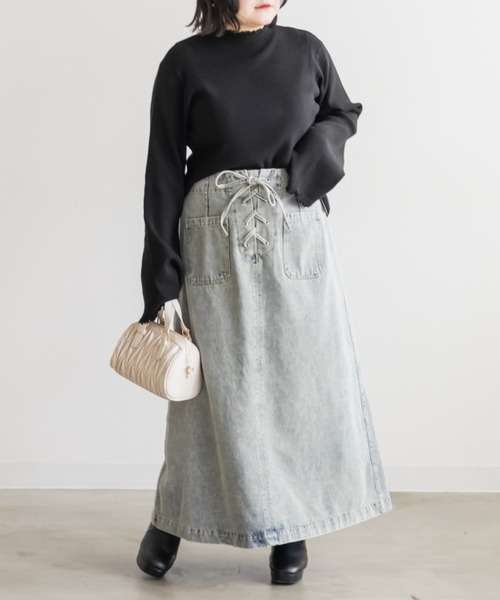CLETTE(クレット)の「CLETTEオリジナルレースアップデニムスカート(スカート・レディース・ブルー/ブラック/サックスブルー・4L/3L/LL)」の9枚目の写真