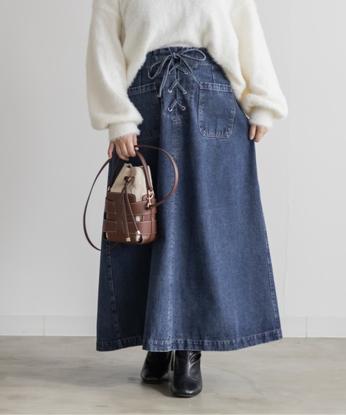 CLETTE(クレット)の「CLETTEオリジナルレースアップデニムスカート(スカート・レディース・ブルー/ブラック/サックスブルー・4L/3L/LL)」の11枚目の写真