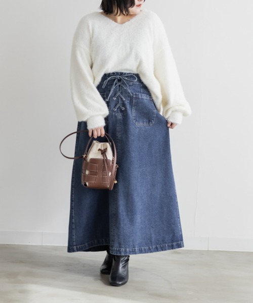 CLETTE(クレット)の「CLETTEオリジナルレースアップデニムスカート(スカート・レディース・ブルー/ブラック/サックスブルー・4L/3L/LL)」の13枚目の写真