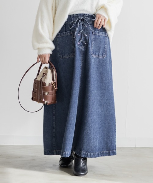 CLETTE(クレット)の「CLETTEオリジナルレースアップデニムスカート(スカート・レディース・ブルー/ブラック/サックスブルー・4L/3L/LL)」の12枚目の写真