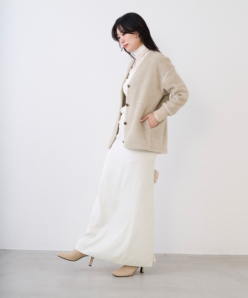 MICA&DEAL（マイカ＆ディール）の「プードルボアカーディガン（カーディガン/ボレロ・レディース・ライトグレー/ブラウン・FREE）」の9枚目の写真