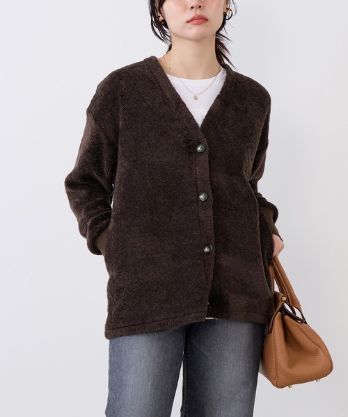 MICA&DEAL（マイカ＆ディール）の「プードルボアカーディガン（カーディガン/ボレロ・レディース・ライトグレー/ブラウン・FREE）」の15枚目の写真