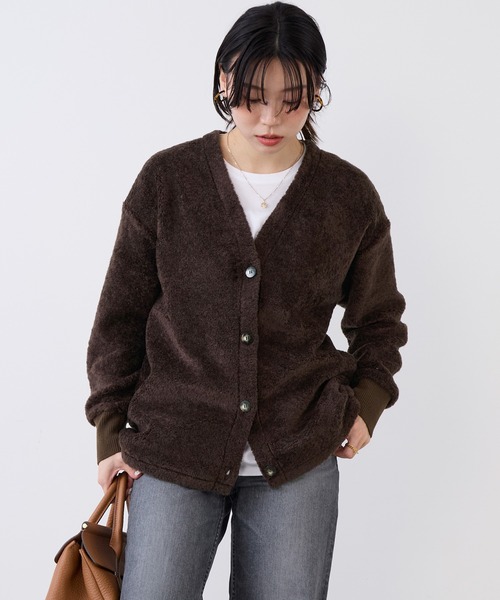 MICA&DEAL（マイカ＆ディール）の「プードルボアカーディガン（カーディガン/ボレロ・レディース・ライトグレー/ブラウン・FREE）」の16枚目の写真