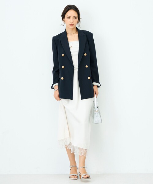 NOLLEY’S Sophi（ノーリーズソフィ）の「45th limited editionトロピカルウールダブルジャケット（テーラードジャケット・レディース・ネイビー・38/36）」の15枚目の写真