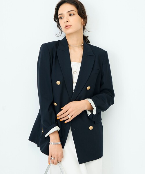 NOLLEY’S Sophi（ノーリーズソフィ）の「45th limited editionトロピカルウールダブルジャケット（テーラードジャケット・レディース・ネイビー・38/36）」の19枚目の写真