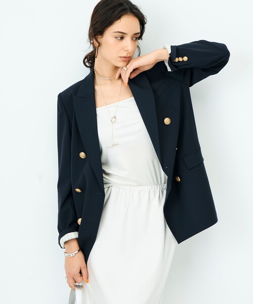 NOLLEY’S Sophi（ノーリーズソフィ）の「45th limited editionトロピカルウールダブルジャケット（テーラードジャケット・レディース・ネイビー・38/36）」の20枚目の写真