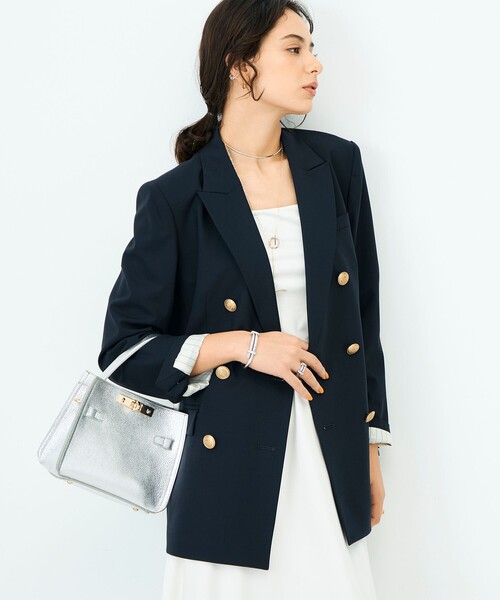 NOLLEY’S Sophi（ノーリーズソフィ）の「45th limited editionトロピカルウールダブルジャケット（テーラードジャケット・レディース・ネイビー・38/36）」の2枚目の写真