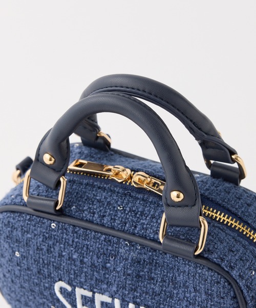 Seemi. byNICECLAUP（ シーミーバイナイスクラップ）の「【Seemi.】ツイードミニショルダーバッグ（ショルダーバッグ・レディース・ネイビー/アイボリー/サックスブルー・FREE）」の7枚目の写真