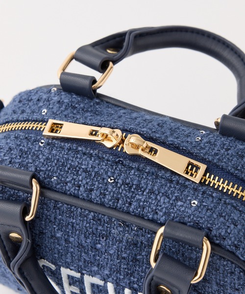 Seemi. byNICECLAUP（ シーミーバイナイスクラップ）の「【Seemi.】ツイードミニショルダーバッグ（ショルダーバッグ・レディース・ネイビー/アイボリー/サックスブルー・FREE）」の10枚目の写真