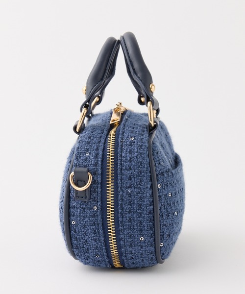 Seemi. byNICECLAUP（ シーミーバイナイスクラップ）の「【Seemi.】ツイードミニショルダーバッグ（ショルダーバッグ・レディース・ネイビー/アイボリー/サックスブルー・FREE）」の13枚目の写真