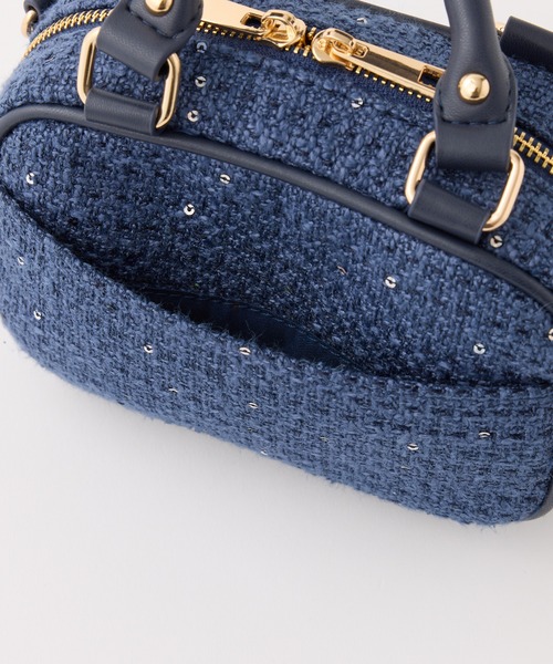 Seemi. byNICECLAUP（ シーミーバイナイスクラップ）の「【Seemi.】ツイードミニショルダーバッグ（ショルダーバッグ・レディース・ネイビー/アイボリー/サックスブルー・FREE）」の15枚目の写真
