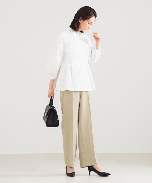 Demi-Luxe BEAMS（デミルクス ビームス）の「【セレモニー・フォーマル】ソフト ストレート パンツ＊（スラックス・レディース・オフホワイト/ベージュ/ネイビー・36/38）」の13枚目の写真