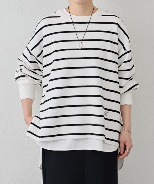 BEARDSLEY（ビアズリー）の「BAイニシャルサイドZIPニット（ニット/セーター・レディース・ホワイト/グレー・FREE）」の12枚目の写真