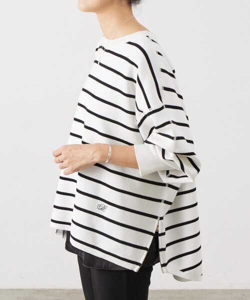 BEARDSLEY（ビアズリー）の「BAイニシャルサイドZIPニット（ニット/セーター・レディース・ホワイト/グレー・FREE）」の20枚目の写真