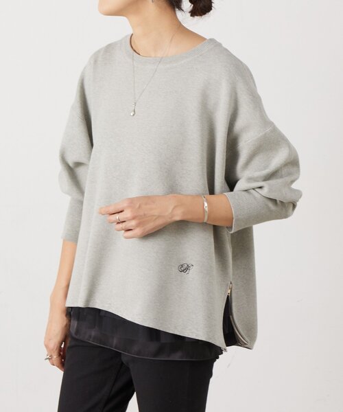 BEARDSLEY（ビアズリー）の「BAイニシャルサイドZIPニット（ニット/セーター・レディース・ホワイト/グレー・FREE）」の11枚目の写真