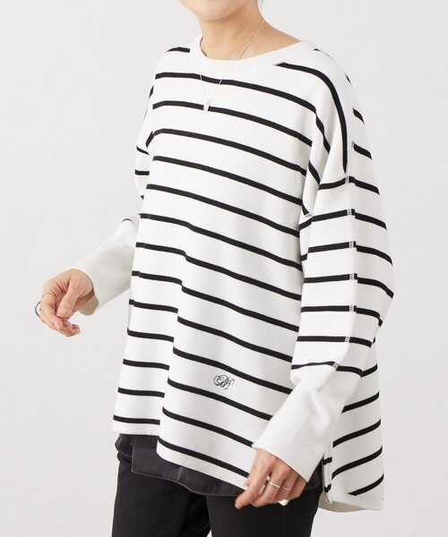 BEARDSLEY(ビアズリー)の「BAイニシャルサイドZIPニット(ニット/セーター・レディース・ホワイト/グレー・FREE)」の20枚目の写真