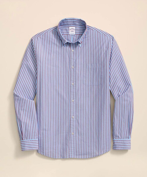 BROOKS BROTHERS(ブルックスブラザーズ)の「コットンポプリン シーズナルパターン フライデーシャツ(シャツ/ブラウス・メンズ・ピンク/ストライプ・SMALL/MEDIUM/LARGE/X-LARGE)」の1枚目の写真