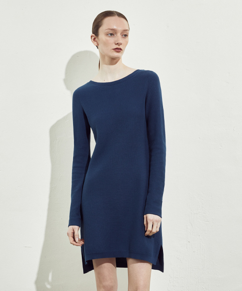 RIDIFI(リディフィ)の「COTTON KNIT MINI DRESS_NAVY(ワンピース・レディース・その他・SMALL/MEDIUM)」の1枚目の写真
