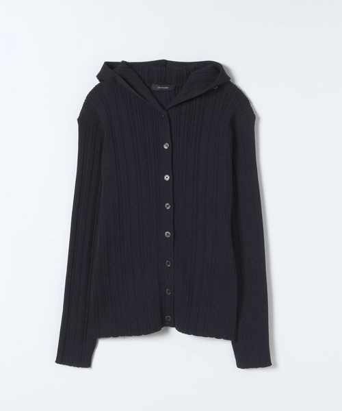 JEANASIS(ジーナシス)の「12Gランダムリブフーディ/650172(カーディガン/ボレロ・レディース・ブラック系その他/ブルー系その他/レッド系その他・FREE)」の2枚目の写真