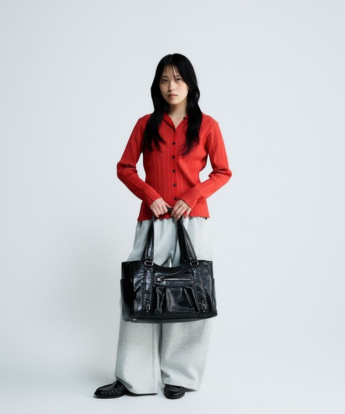 JEANASIS(ジーナシス)の「12Gランダムリブフーディ/650172(カーディガン/ボレロ・レディース・ブラック系その他/ブルー系その他/レッド系その他・FREE)」の16枚目の写真