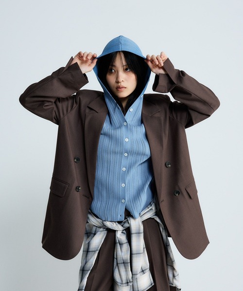 JEANASIS(ジーナシス)の「12Gランダムリブフーディ/650172(カーディガン/ボレロ・レディース・ブラック系その他/ブルー系その他/レッド系その他・FREE)」の21枚目の写真