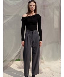 Sorry,Too Much Love（ソーリートゥーマッチラブ）の「Baggy Pin tuck Cotton Pants_Charcoal（その他パンツ）」
