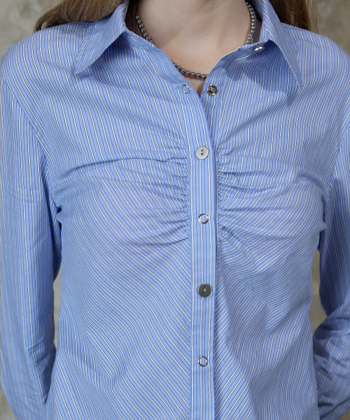 LARTIGENT(ラーティゼン)の「L13 STRIPE SHIRT(SKY BLUE)(シャツ/ブラウス・レディース・その他・FREE)」の4枚目の写真