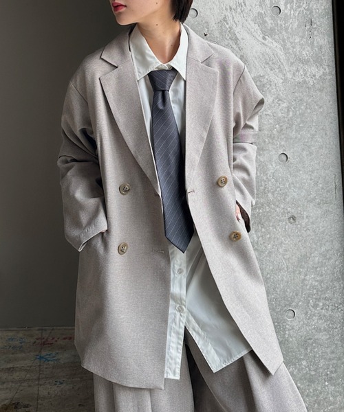 PAGEBOY（ページボーイ）の「【紫外線カット/接触冷感/イージーケア/セットアップ対応】バスケット2WAYジャケット（テーラードジャケット・レディース・ベージュ/グレー/ブラック・SMALL/MEDIUM）」の3枚目の写真