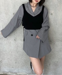 PAGEBOY（ページボーイ）の「【紫外線カット/接触冷感/イージーケア/セットアップ対応/半袖にもなる】バスケット2WAYジャケット（テーラードジャケット）」