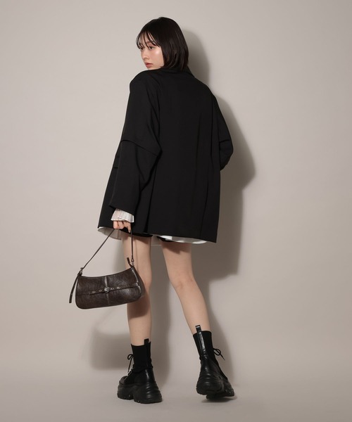 PAGEBOY（ページボーイ）の「【紫外線カット/接触冷感/イージーケア/セットアップ対応】バスケット2WAYジャケット（テーラードジャケット・レディース・ベージュ/グレー/ブラック・SMALL/MEDIUM）」の5枚目の写真